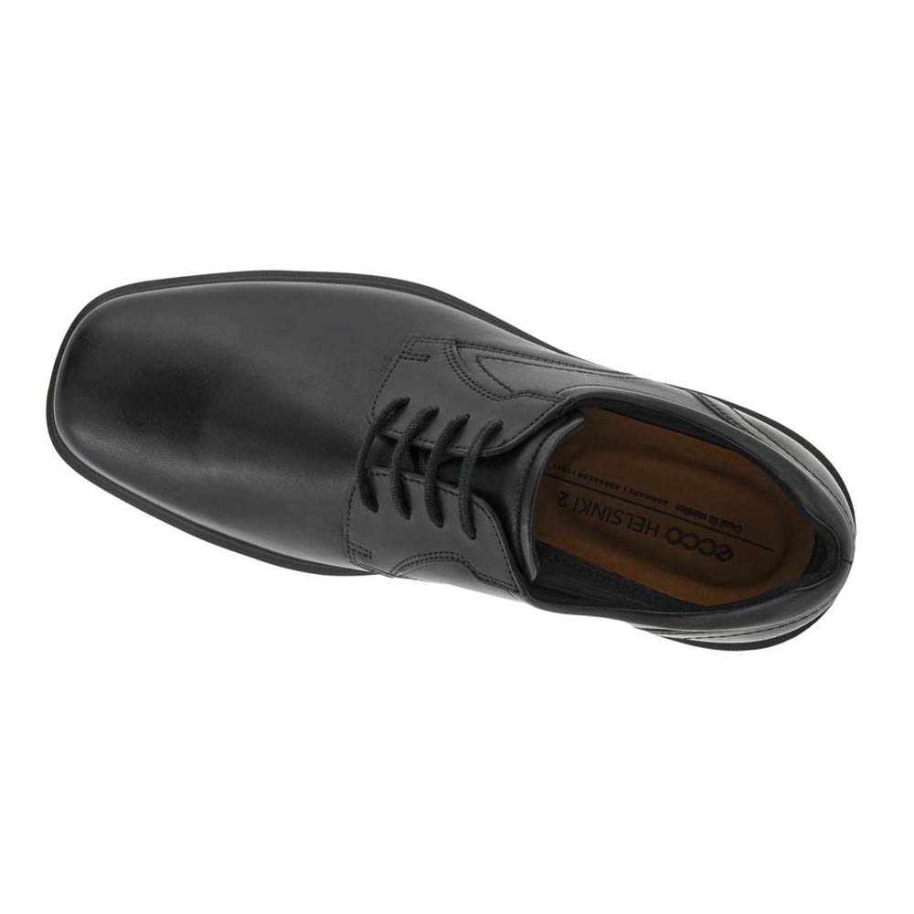 Férfi Ecco Helsinki 2.0 Plain Toe Tie Ruha Cipő Fekete | HU 516JPQ